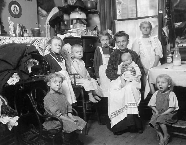 NYC: TENEMENT LIFE, c1900. A Lower East Side family