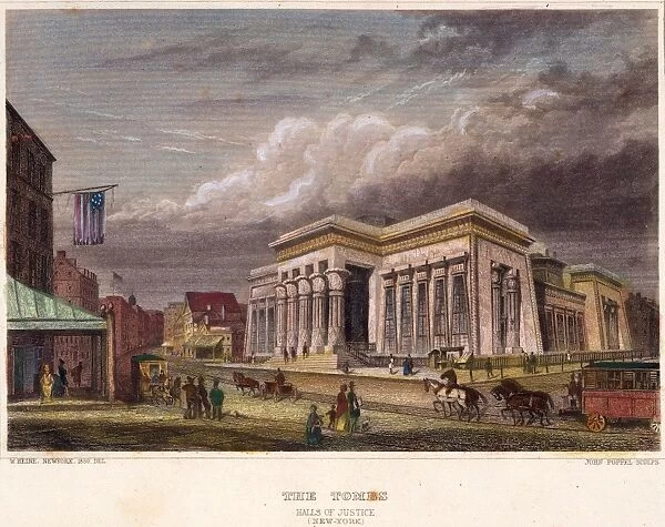 NYC: THE TOMBS, 1850. Manhattan House of Detention for Men, built in 1840 at Centre and Leonard Streets in New York. Steel engraving, American, 1850