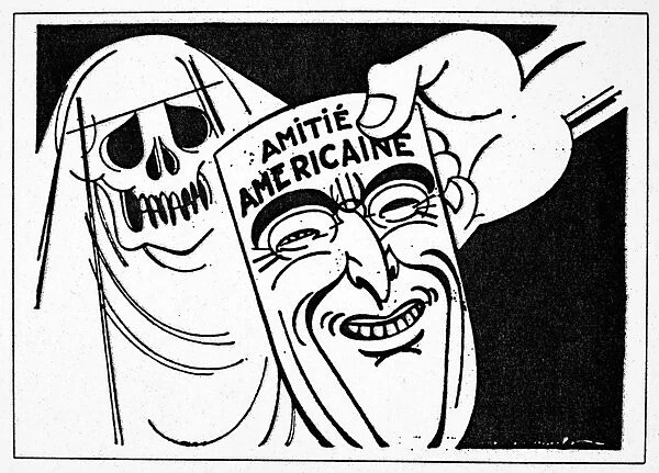 Off with the Mask. Cartoon, 5 December 1942, by Ralph Soulpault in Le Petit Parisien, France