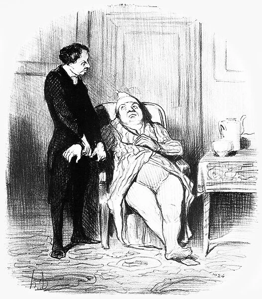 Oh Doctor, I m Sure I m Consumptive. Lithograph by Honore Daumier, 1847