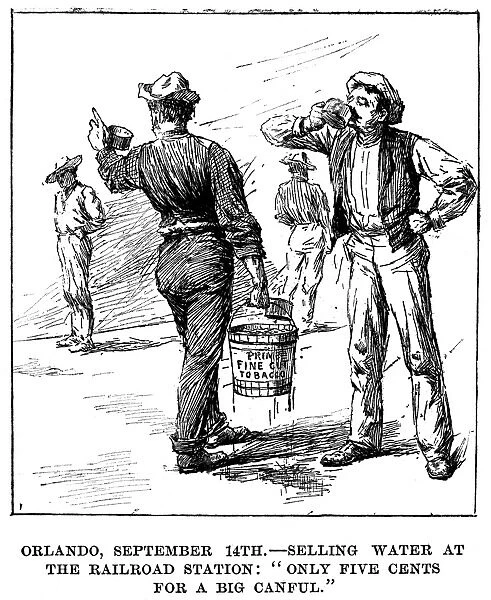 OKLAHOMA LAND RUSH, 1893. Selling water to homesteaders on their way to the opening