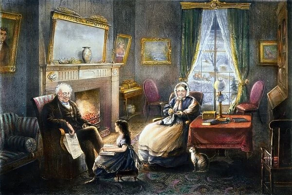 OLD AGE, 1868. The Four Seasons of Life  /  Old Age (The Season of Rest). Lithograph, 1868, by Currier & Ives