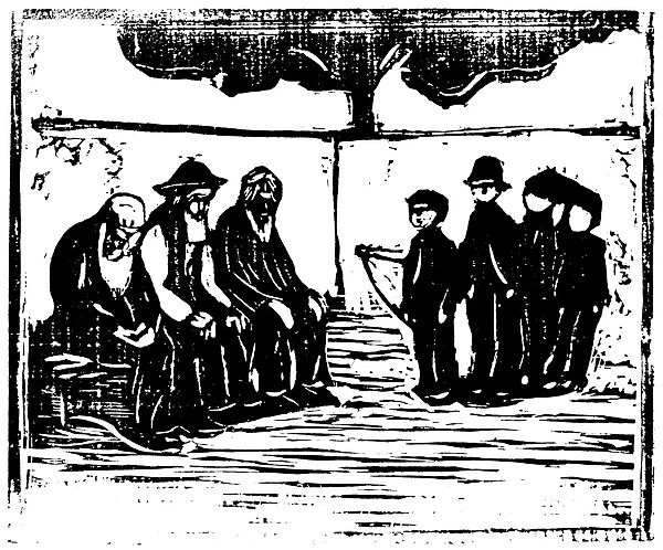 OLD MEN AND BOYS, 1904. Woodcut by Edvard Munch (1863-1944)