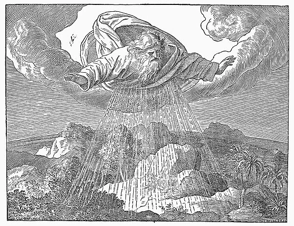 OLD TESTAMENT: GOD. Line engraving, 19th century