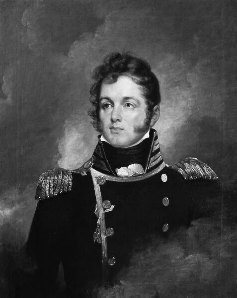 OLIVER HAZARD PERRY (1785-1819). American naval commander. Oil on canvas by John Wesley Jarvis