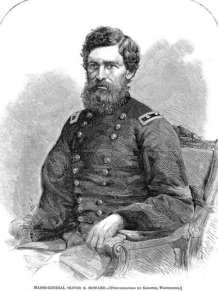 OLIVER OTIS HOWARD (1830-1909). American army officer. Wood engraing, 1865