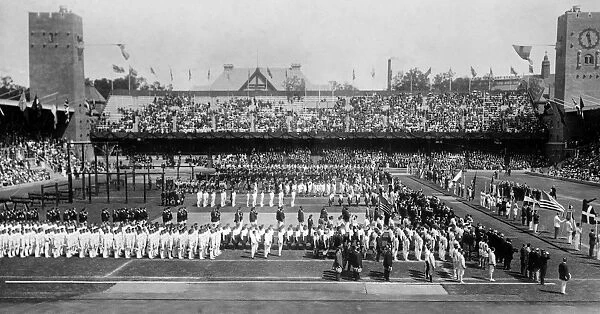 OLYMPIC GAMES, 1912. Opening ceremony at the 5th Olympic Games, held in Stockholm