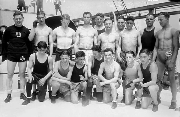 OLYMPICS: BOXING, 1924. The American Olympic Boxing team. Photograph, 1924