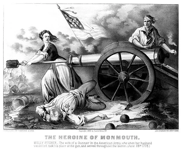 Originally, Mary McCauley. American Revolutionary heroine. Lithograph, 1876, by Currier & Ives