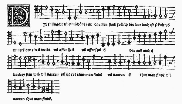 ORLANDO DI LASSO: MUSIC. Fastnachtslied, a German Leid, or solo song, composed