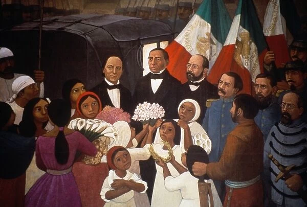 OROZCO: BENITO JUAREZ, 1867. The return of Benito Juarez (1806-1872) to Mexico City, 15 July 1867