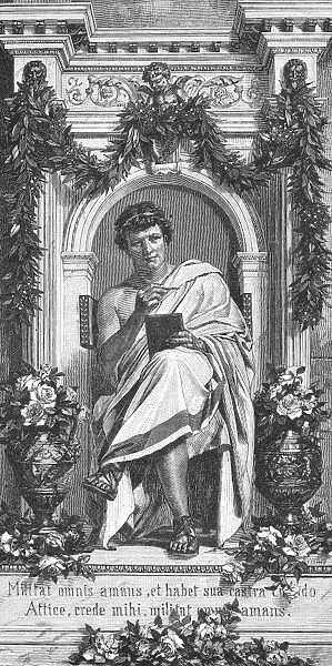 OVID (43 B. C. -c17 A. D. ). Roman poet. Wood engraving, 19th century