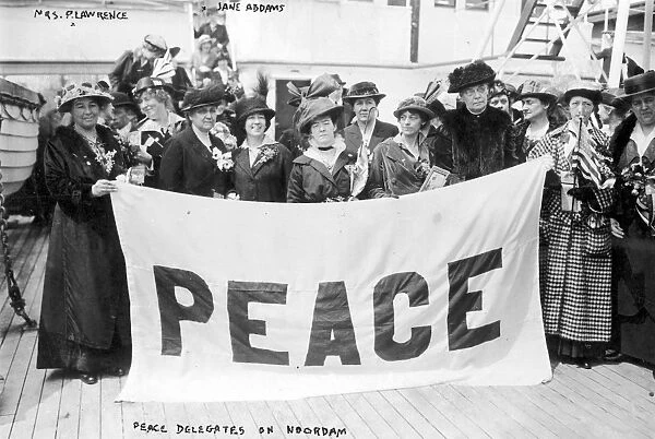 PACIFISM: JANE ADDAMS, 1915. Jane Addams and fellow pacifists on the S