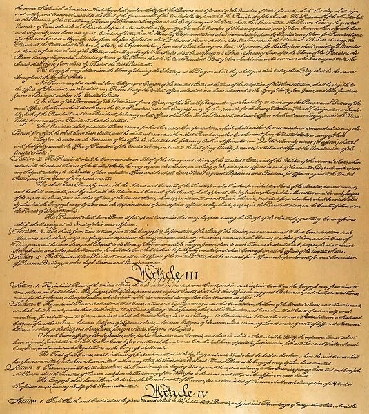 Page three of the Constitution of the United States of America, 1787