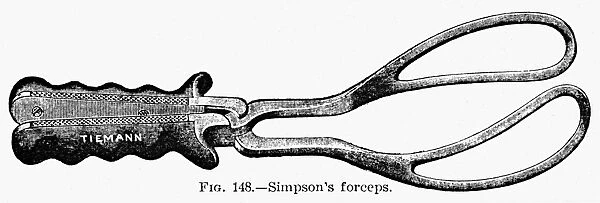 A pair of Simpsons forceps used in delivering babies