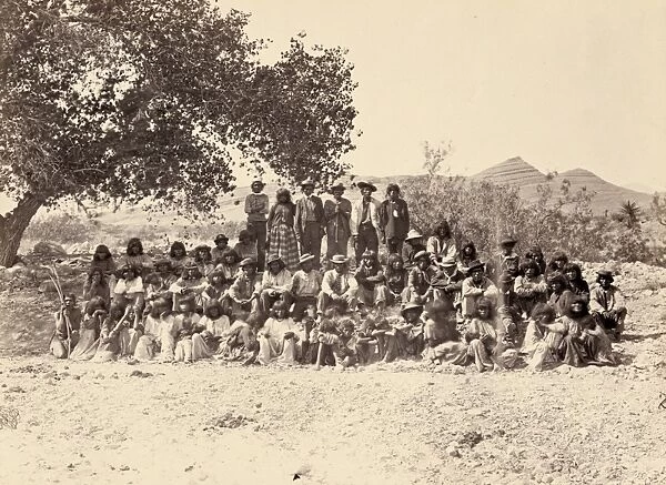 PAIUTE GROUP, 1875. A group of Paiute Native Americans in Nevada