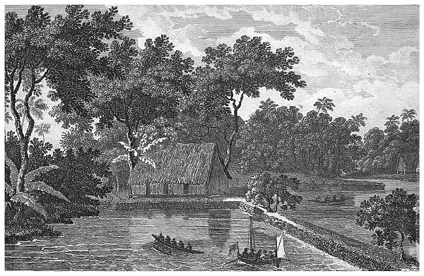 PALAU, 1788. View of the Causeway, or Landing Place at Pelew. Line engraving, English, 1788