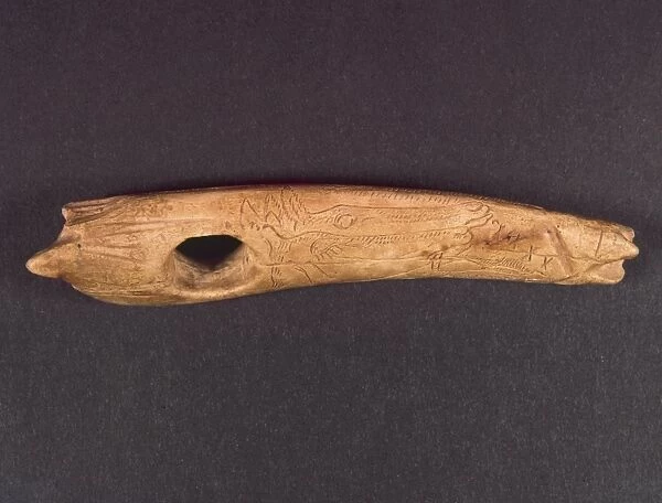 PALEOLITHIC TOOL. Native American carved bone tool