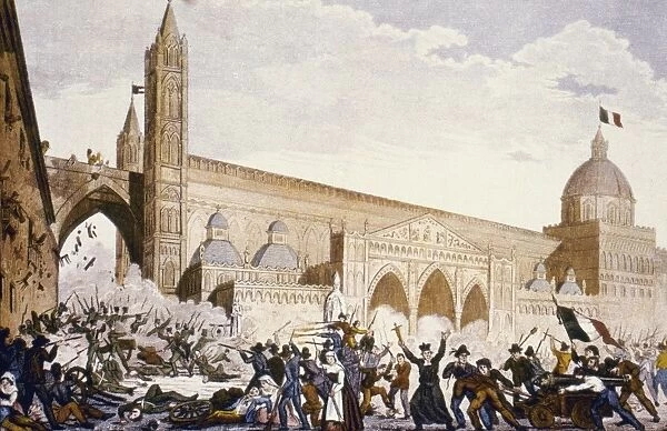 PALERMO, 1848. Uprising against the Bourbons in Palermo, Italy, 1848