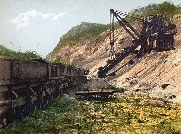 PANAMA CANAL: CULEBRA CUT. An old French excavator at the Culebra Cut, Panama Canal