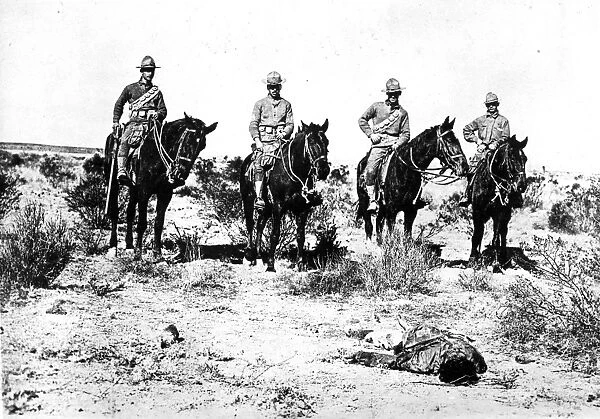 PANCHO VILLA RAID, 1916. Columbus, New Mexico, 13th Cavalry United States soldiers