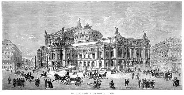PARIS OPERA HOUSE, 1875. The Paris Opera House at the time of its inauguration in 1875: contemporary English engraving