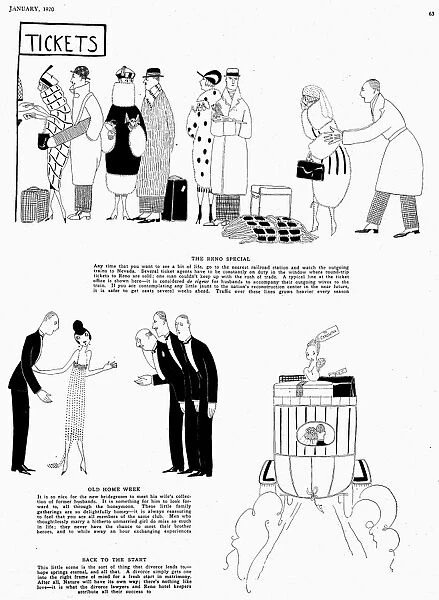 PARKER: DIVORCE, 1920. Our Great American Sport. Page from Vanity Fair magazine