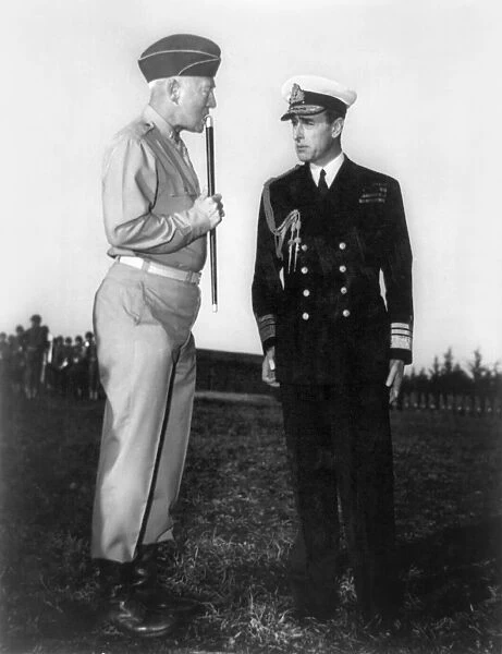 PATTON & MOUNTBATTEN, 1943. Major General George Smith Patton, Commander of U. S