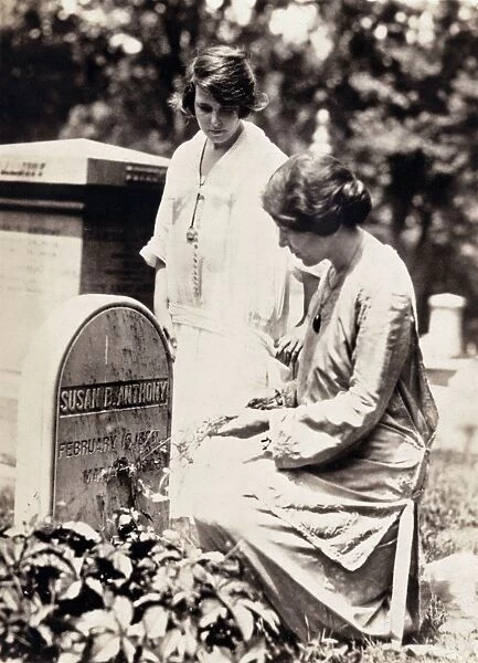 PAUL & POLLITZER, 1923. Alice Paul and Anita Pollitzer visiting the grave of Susan B