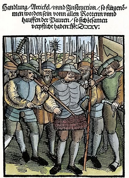 PEASANT WAR, GERMANY, 1525. Armed peasants during the Peasant War of 1524-25
