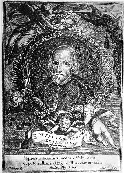 PEDRO CALDERON DE LA BARCA (1600-1681). Spanish playwright and poet. Copper engraving, 1682