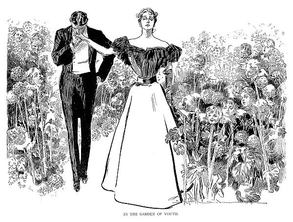 Pen and ink drawing by Charles Dana Gibson, 1897