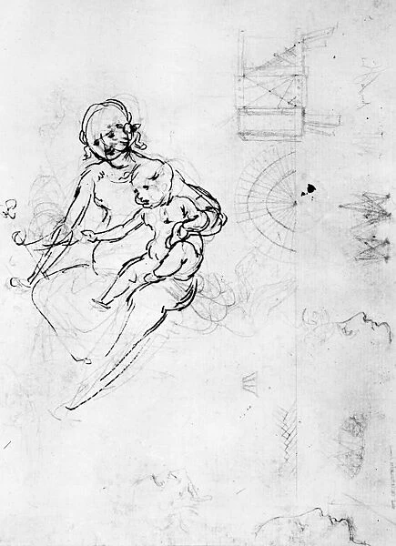 Pen and ink study by Leonardo da Vinci