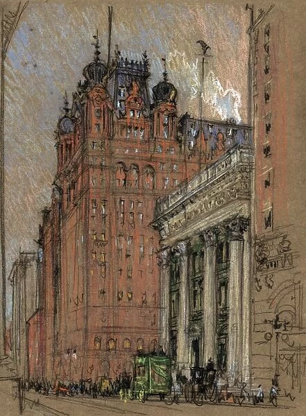 PENNELL: NEW YORK CITY. The Waldorf Astoria Hotel on 34th Street and 5th Avenue in New York City