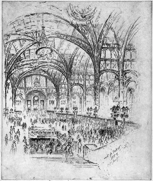 PENNELL: PENNSYLVANIA STATION, 1919. The hall of iron, Pennsylvania Station, New York
