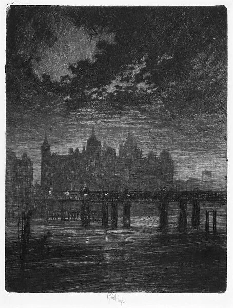 PENNELL: WHITEHALL, 1903. Whitehall Court, viewed from the River Thames
