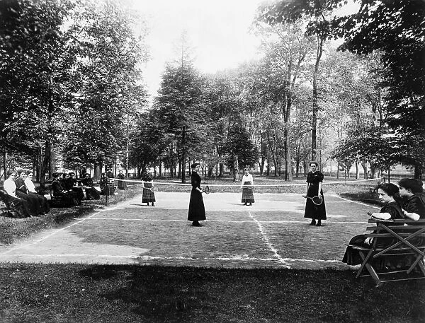 PENNSYLVANIA: TENNIS, 1905. Tennis at a Pennsylvania girls school