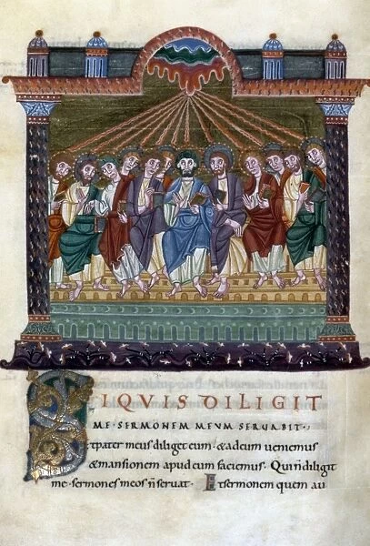 PENTECOST. Illumination from an Austrian Gospel c1000-1050