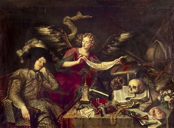PEREDA: DREAM OF DEATH. Dream of Death. Oil on canvas, 1640, by Anthony Pereda
