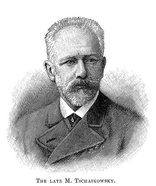 PETER ILICH TCHAIKOVSKY (1840-1893). Russian composer. Line engraving, 1893