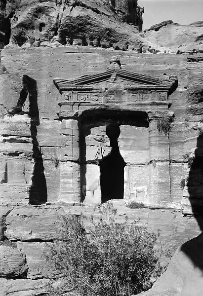 PETRA: TOMB OF THE LIONS. The Tomb of the Lions at the ancient city of Petra, Jordan