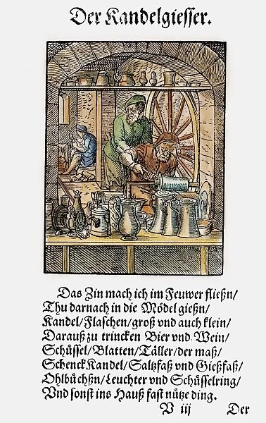 PEWTERER, 1568. Woodcut, 1568, by Jost Amman