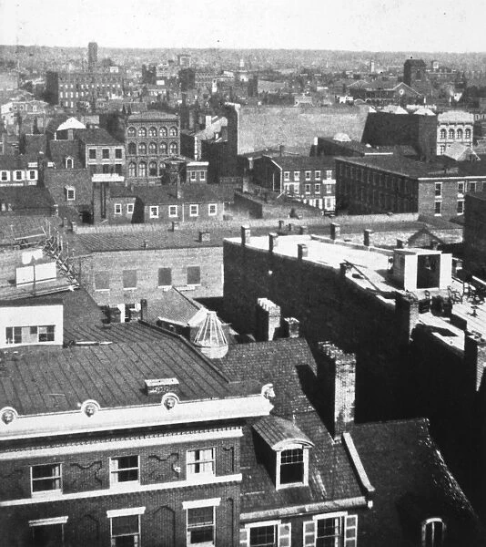 PHILADELPHIA, 1856. View of Philadelphia from the steeple of Independence Hall