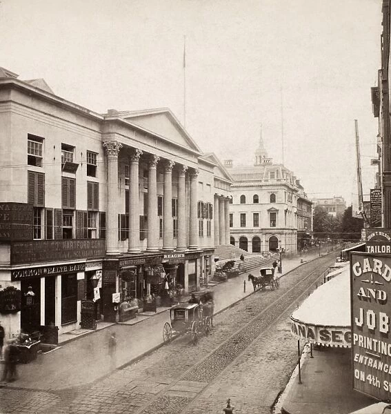 PHILADELPHIA, 1868. View of the south side of Chestnut Street, above Fourth Street