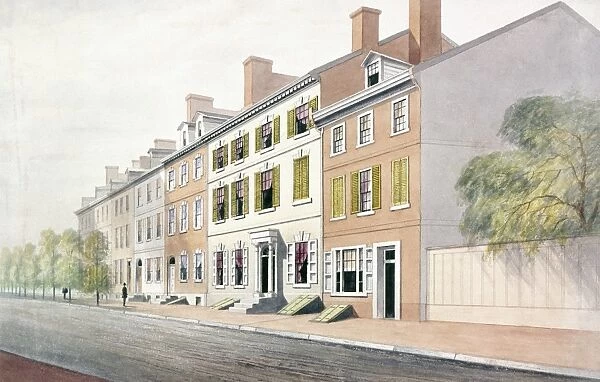 PHILADELPHIA: STREET. The residence of Judge Richard Peters (1744-1828) on Walnut