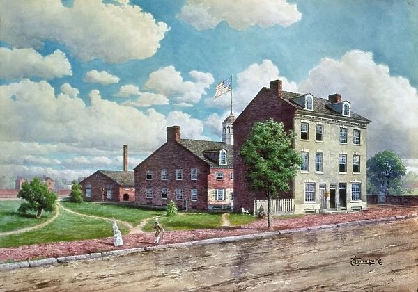 PHILADELPHIA: U. S. MINT. The first U. S. Mint Building in Philadelphia, Pennsylvania
