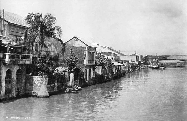 PHILIPPINES, c1900. The Pasig River in the Philippines. Photograph, c1900
