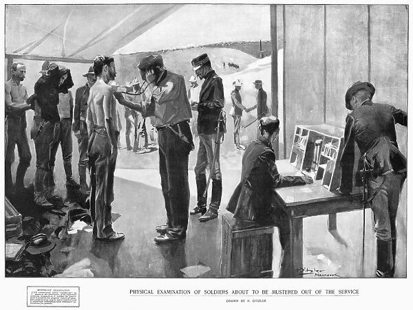 PHYSICAL EXAMINATION, 1898. Physical examination of soldiers before they are discharged