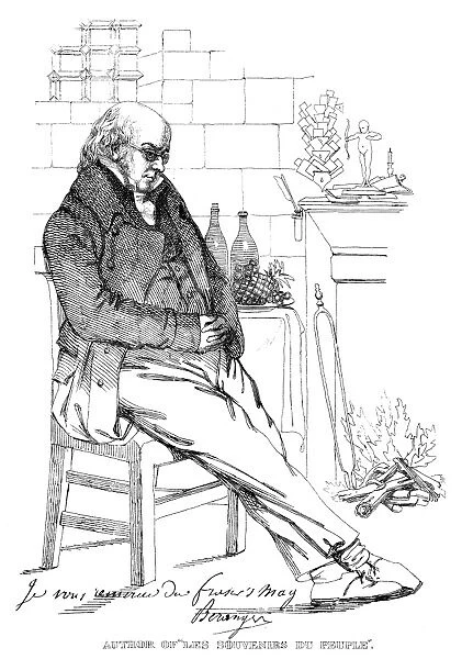 PIERRE-JEAN de BERANGER (1780-1857). French poet. Pen-and-ink drawing by Daniel Maclise