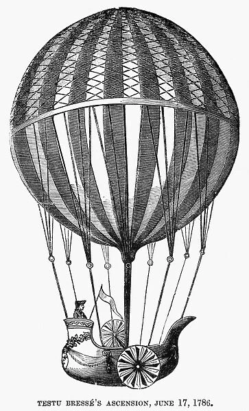 Pierre Testu-Brissy ascending in a hot air balloon, 1786
